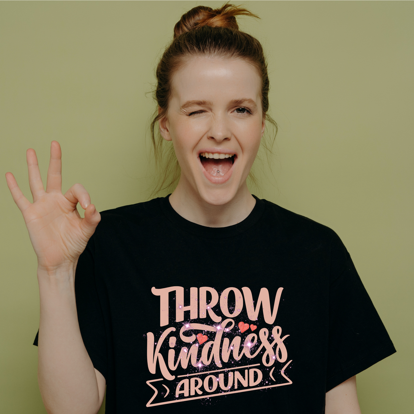 Rockonstienz Throw Kindness Around, Graphic Tee with Meaningful Message, Great Gift