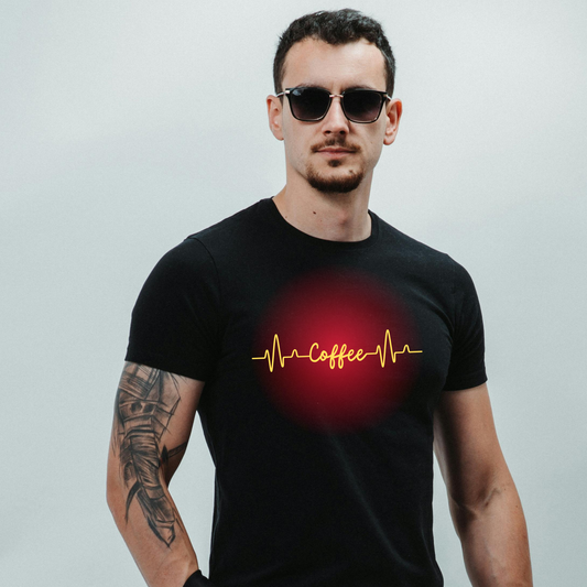Coffee Heartbeat Graphic Tee - Funny Barista & Coffee Lover Shirt