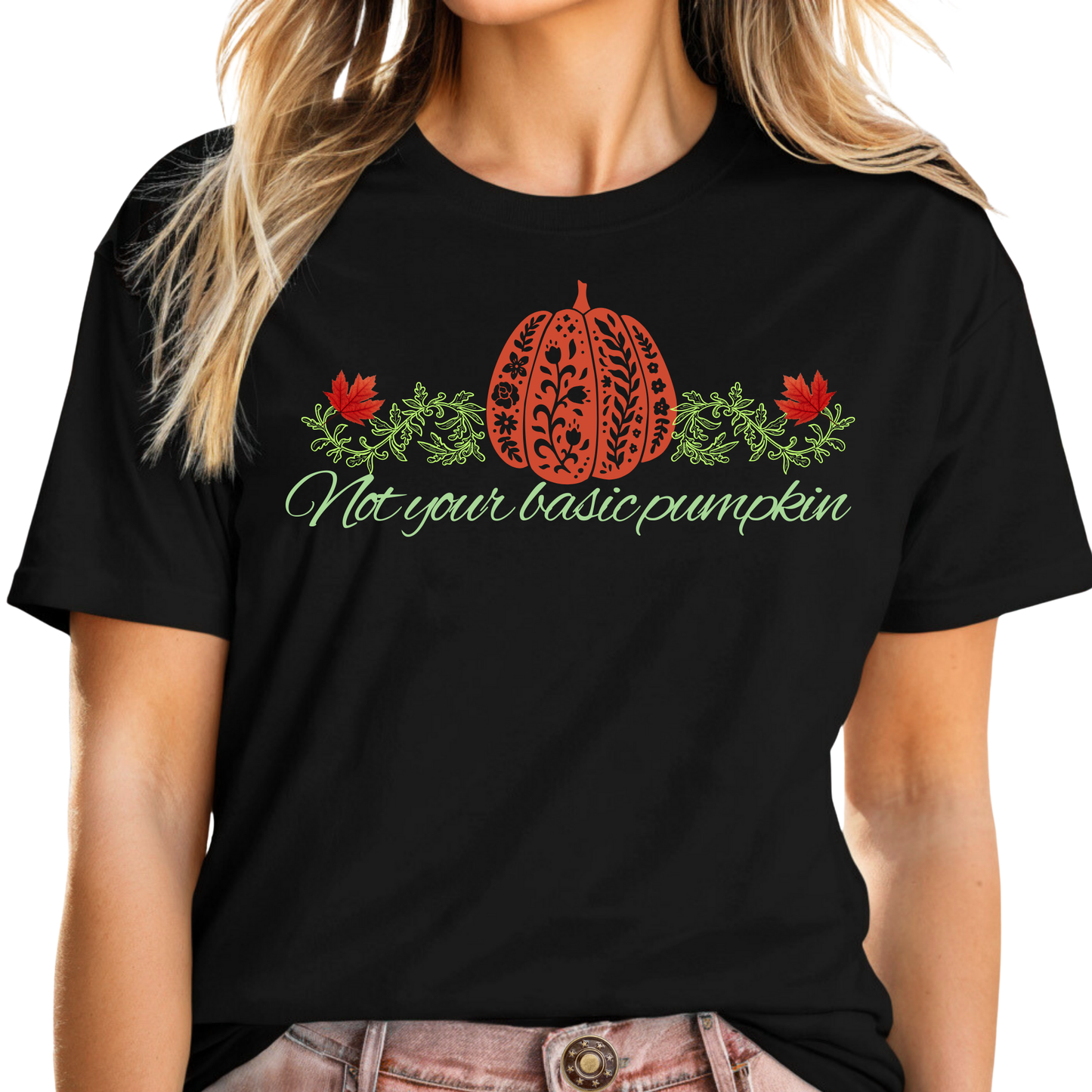 Not Basic Pumpkin T-Shirt | Fancy Fall Gift