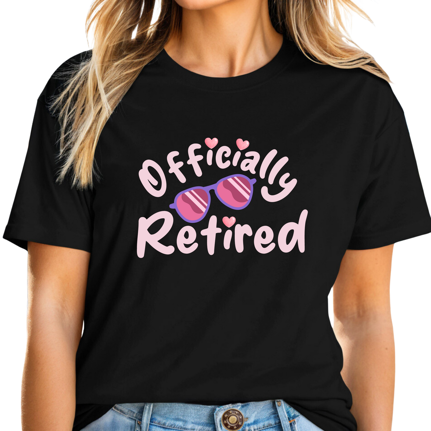 Rockonstienz Officially Retired - Sunglasses T-Shirt – Funny Retirement Graphic Tee