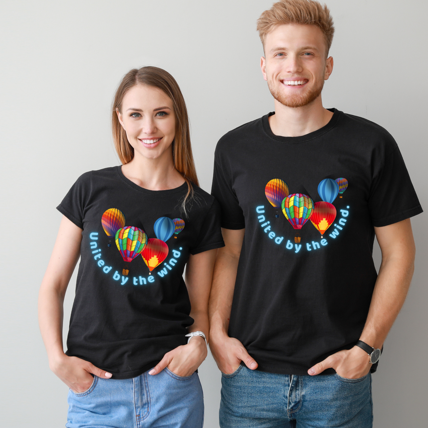 Rockonstienz United by the Wind Graphic Tee - Hot Air Balloons Differences Can Unite Us With the Colorful View